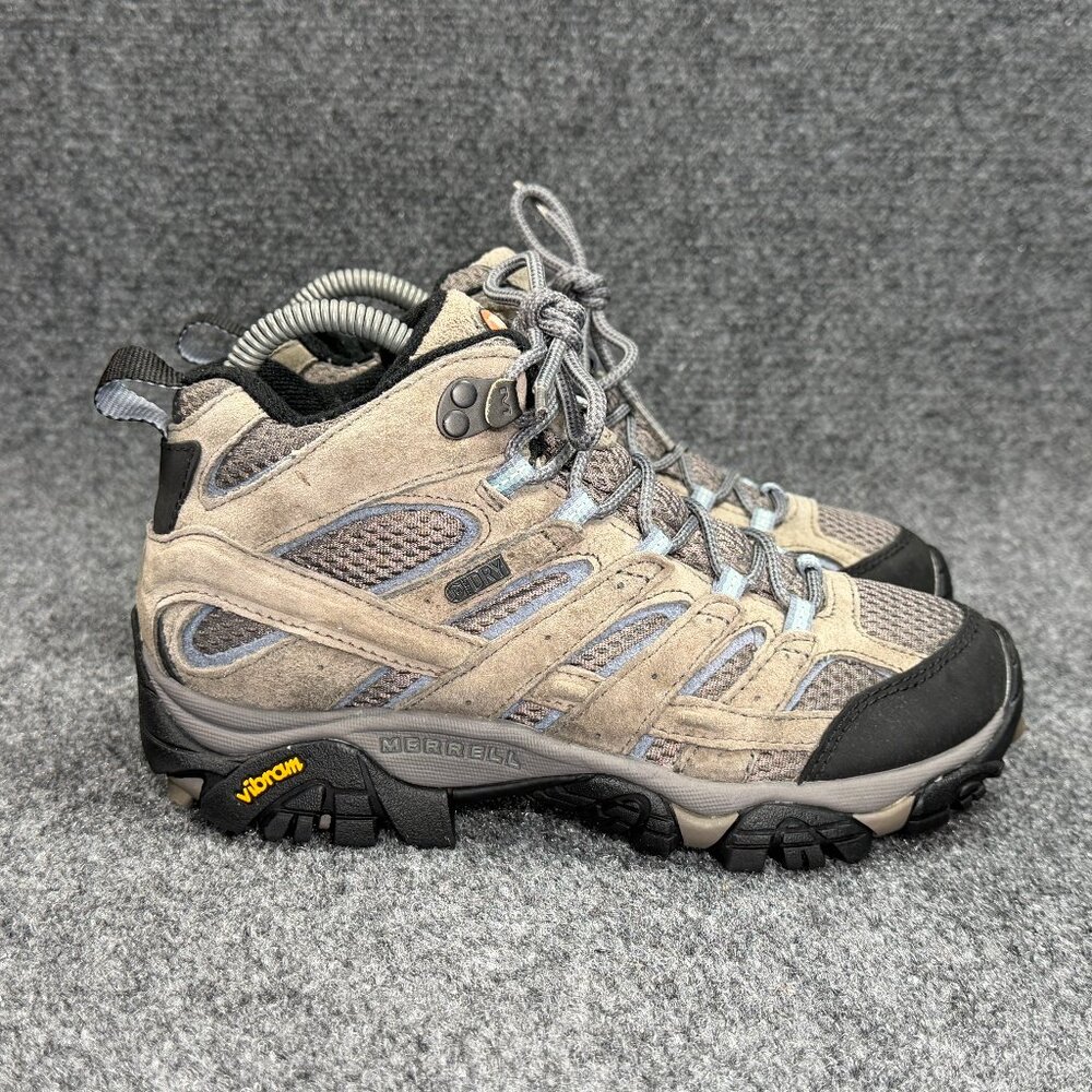Merrell Moab 2 Mid HIking‎ Shoes Women's Size 6.5 Granite Gray Suede Waterproof